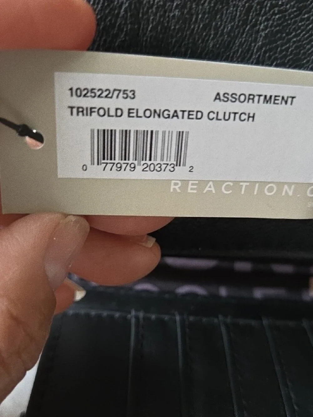 Kenneth Cole Reaction Black Leather Card & Key Holder Wallet